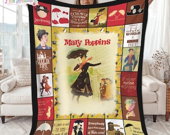 Mary Poppins Fleece Blanket, Mary Poppins Bert Blanket for Bed Couch Sofa, Christmas Gifts, Vintage Movie Blanket