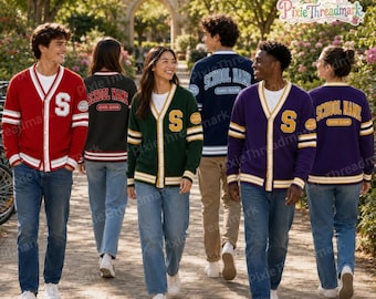 School Spirit Cardigan, Custom Mascot Cardigan, Personalized School Spirit Game Day Outfit, Graduation Gift Class of 2027, Gameday Cardigan