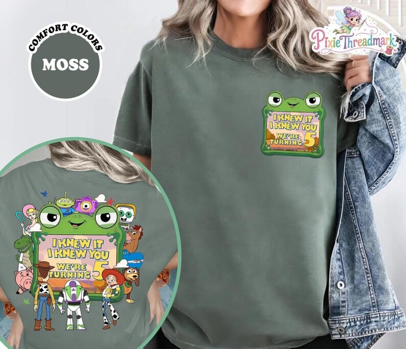 Personalized Toy Story Birthday Shirt, Retro Toy Story 5 Comfort Colors Shirt, Woody Buzz Jessie Tee, Toy Story DisneyFamily Trip Gift image 3
