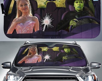 The Wicked Car Sunshade, Elphaba and Glinda Car Sunshade, Wicked the Musical, Wicked Movie Gifts, Wicked Fans Car Accessories