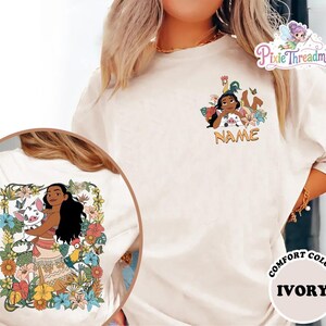 Custom Two-Sided Moana Shirt, Moana 2 Movie T-Shirt, Disneyland Moana Shirt, Princess Shirt, Moana Birthday Shirt, Family Vacation Shirt image 1