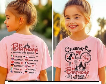 Descarga de cumpleaños de Mickey Epcot World Tour PNG, diseño personalizado de cumpleaños de Mickey Mouse, viaje de cumpleaños, Disneyland Epcot World Tour 2026