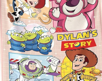 Custom Name Toy Story Blanket, Disneyland Toy Story Blanket, Woody Buzz Jessi Blanket, To Infinity and Beyond, Toy Story Birthday