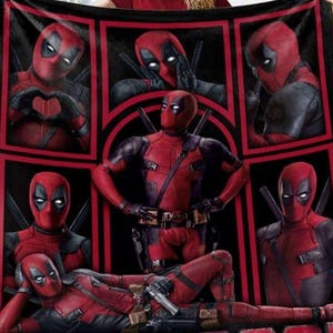 Manta polar de Deadpool, manta de Los Vengadores, manta de superhéroes, manta de Deadpool, Deadpool 3, manta de superhéroes para sofá imagen 2