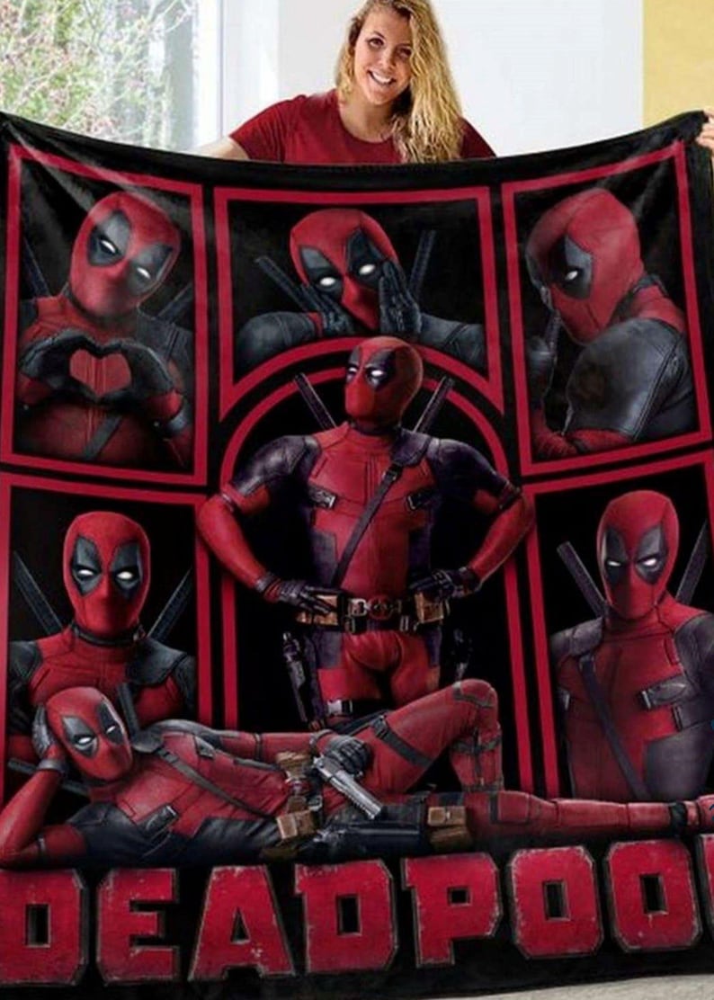 Manta polar de Deadpool, manta de Los Vengadores, manta de superhéroes, manta de Deadpool, Deadpool 3, manta de superhéroes para sofá imagen 2