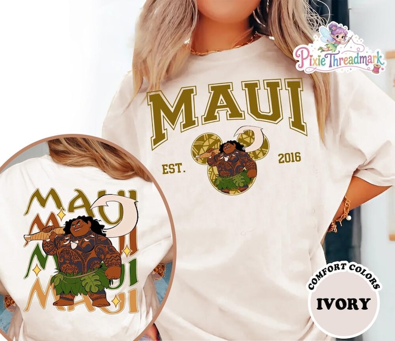 Maui Character Moana Movie Shirt, Maui Shirt, Maui Moana T-Shirt, Maui Demi-God Shirt, Disneyland Birthday Shirt, Father's Day Gift image 1