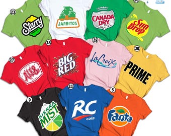 Funny Drinks Shirt, Soda Lover Costume Tees, Retro Beverage Parody Top, Matching Group Outfit, Party Squad, Family Group Costume