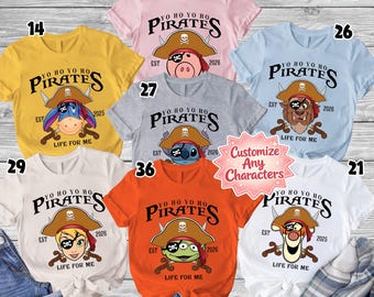 Disneyland Characters Pirates Shirt, Yo Ho Yo Ho A Pirate's Life for Me Disneyland Cruise Shirt, Family Cruise 2026 Trip Tee, Mickey Pirates