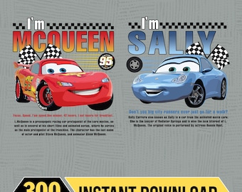 Cars Lightning Mcqueen and Sally Png Bundle, I'm Lightning Sally Cars Png, Cars Movie Clipart, Sally Carrera Png, Lightning Mcqueen Png