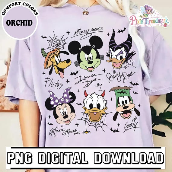 Mickey and Friends Halloween Digital Download, Disneyland Halloween Party 2025, Mickey's Not So Scary, Halloween PNG Sublimation Design