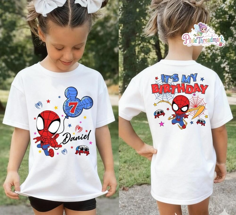 Personalized Spidey Birthday T-Shirt, Custom Spiderman It's My Birthday Tee, Spidey and His Amazing Friends, Birthday Boy Gifts Bild 1