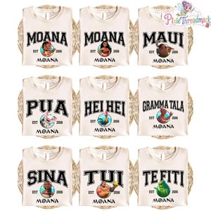 Disneyland Princess Moana Characters Shirt, Moana Family Matching Shirt, Moana Pua Shirt, Moana Hei Hei Shirt, Disneyworld Trip Matching Tee image 2