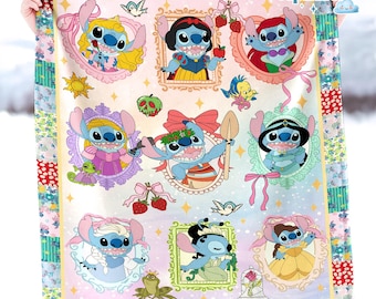 Funny Stitch Cosplay Princess Blanket, Stitch Baby Blanket, Disneyland Stitch Blanket, Stitch Birthday Gifts, Blanket Bedding Decor
