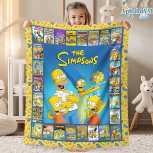 The Simpsons Fleece Blanket Simpsons Family Throw Blanket For Bed Couch Sofa, Christmas Gifts