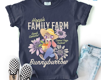 Disney Zootopia 2 Hopp'd Family Farm from Bunnyburrow Poster Shirt, Zootropolis Judy Hopps Nick Wilde Movie, Zootopia 2 Shirt