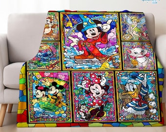Mickey Mouse Fleece Blanket, Disneyworld Bedding Decor, Gift for Kids Mom Dad Family, Mickey Blanket, Christmas Gifts