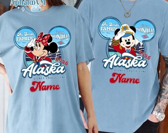 Personalized DisneyCruise Family Matching 2026 Shirt, Mickey & Friends Family Cruise Trip Tee, DisneyCruise Alaska Wonder Couple 2026 Shirt