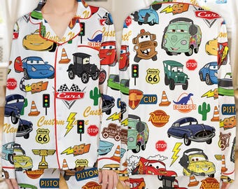 Custom Lightning McQueen Cars Movie Pajama Set, Lightning McQueen Cars Pajamas, Family Pajamas Adult, Lightning McQueen Cars Pajamas