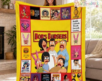 Manta polar de Bob's Burgers, manta familiar de Bob's Burgers para cama, sofá o sillón, regalos de Navidad