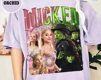 Camiseta de Wicked Elphaba y Glinda, Camiseta de la Bruja Buena, Camiseta de la Bruja del Oeste, Camiseta de Wicked el Musical, Camiseta de la Película Wicked, Cambiado para Siempre