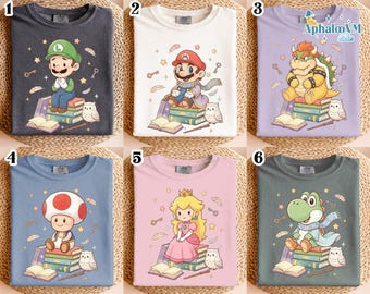 Super Mario Characters Shirt, Epic Universe Mario Tees, Super Mario Birthday Gifts, Mario Luigi Yoshi Bowser Peach Toad, Mario Group Shirt