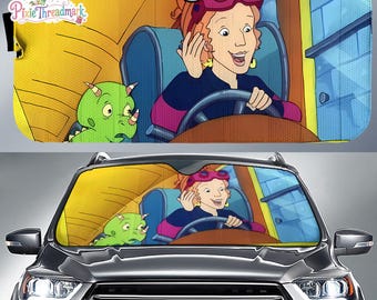 Ms Frizzle Magic School Bus Car Sunshade, Miss Frizzle Car Sunshade, Back to School Gift, Magic School Bus, Teacher Gift