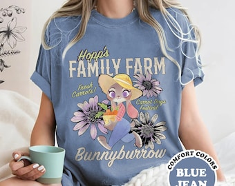 Disney Zootopia 2 Hopp'd Family Farm from Bunnyburrow Poster Shirt, Zootropolis Judy Hopps Nick Wilde Movie, Zootopia 2 Shirt