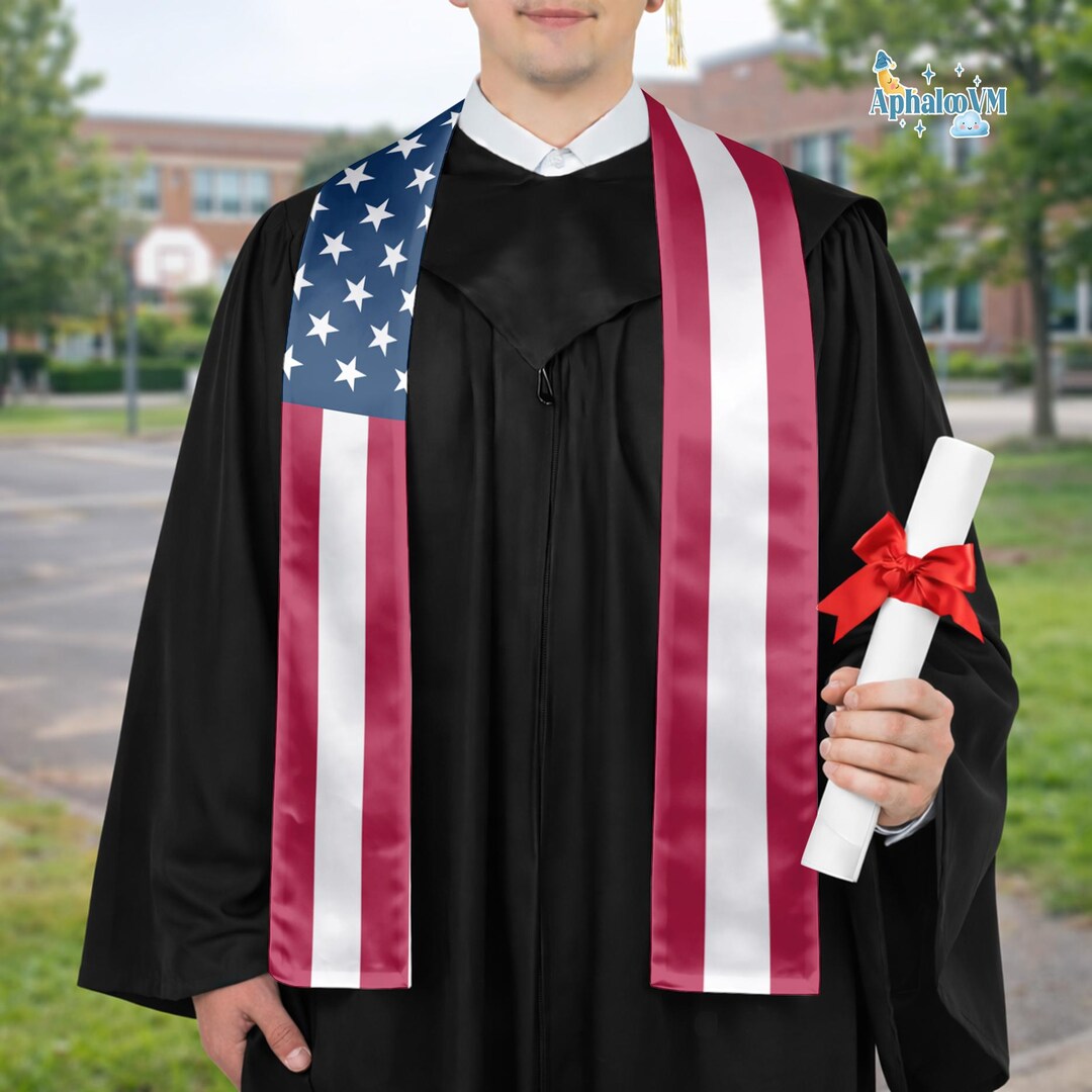 Personalized American Flag Graduation Sash, Custom Country Flag ...