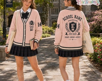 Personalized Senior School Cardigan, Custom School Name Sweater, High School Spirit Wear, Senior Year Gift, Graduation Cardigan, Class Gift