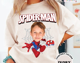 Custom Photo Spider-Man Kid Toddler Shirt, Disneyland Spiderman Gift, Disneyland Spider Kid, MCU Spider Boy Shirt, Birthday Party Superhero