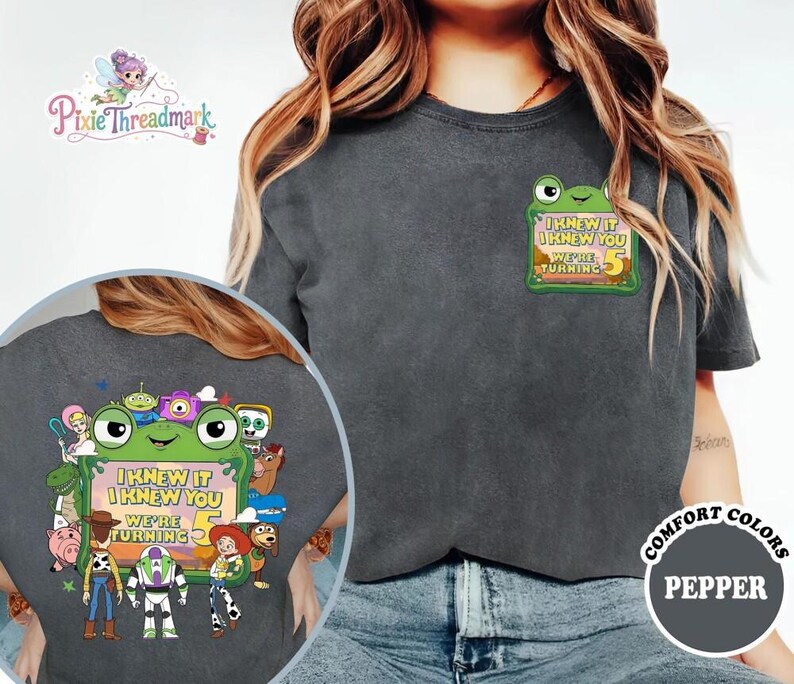 Personalized Toy Story Birthday Shirt, Retro Toy Story 5 Comfort Colors Shirt, Woody Buzz Jessie Tee, Toy Story DisneyFamily Trip Gift image 4