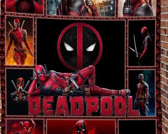 Deadpool Fleece Blanket, Deadpool Blanket, Superhero Fan Quilt Blanket, Deadpool 3, Superhero Blanket, Avengers Blanket