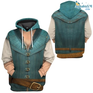 Flynn Rider Rapunzel Costume Cosplay T-Shirt, Flynn Rider 3D Hoodie, Tangled Princess Costume, Halloween Costume Shirt, Men Cosplay Tee
