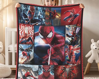 Spiderman Blanket, SpiderMan Blanket Quilt Gift For Fans, Avengers Super Hero Blanket, Superhero Christmas Gift For Kids