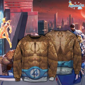 Fantastic Four The Thing 3D Full Over Print Hoodie, Ben Grimm Cosplay, Fantastic Four Halloween Costume, MCU Rivals Gift for Gamers