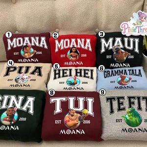 Disneyland Princess Moana Characters Shirt, Moana Family Matching Shirt, Moana Pua Shirt, Moana Hei Hei Shirt, Disneyworld Trip Matching Tee image 1