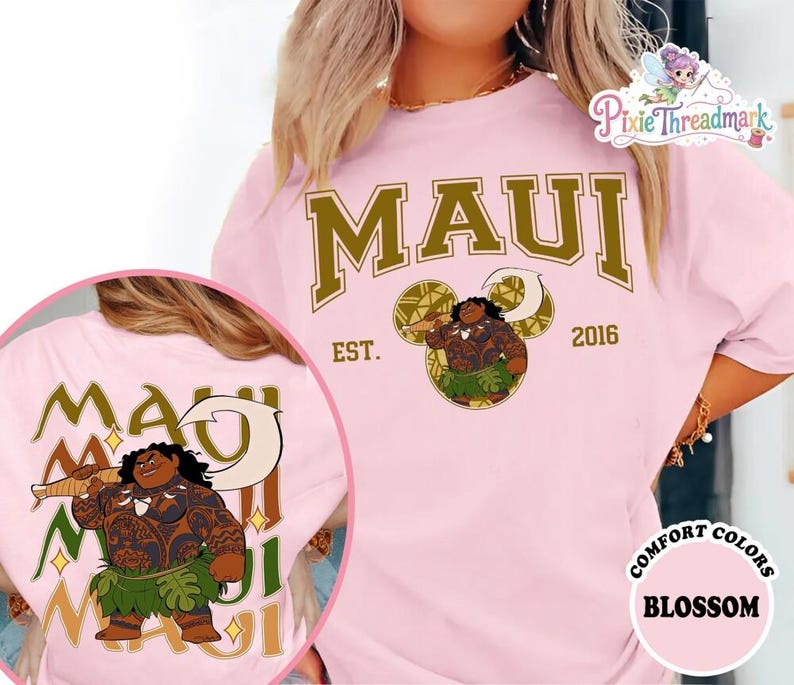 Maui Character Moana Movie Shirt, Maui Shirt, Maui Moana T-Shirt, Maui Demi-God Shirt, Disneyland Birthday Shirt, Father's Day Gift image 2