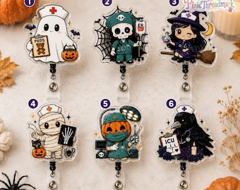 Halloween Badge Reel, Ghost Nurse Badge Reel, Funny Teacher Nurse Gift, Healthcare Gift For Nurse