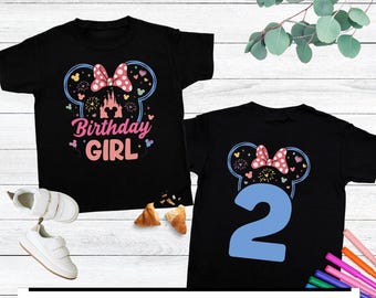 Descarga de orejas de Minnie personalizadas para cumpleaños de niña, PNG, viaje de cumpleaños personalizado, fiesta de cumpleaños en el castillo de Disneyland, diseño personalizado para cumpleaños de niña