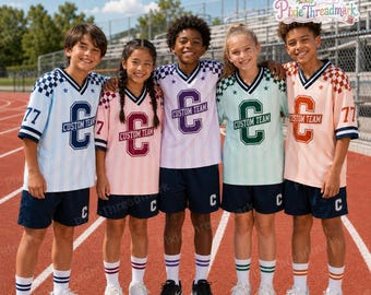 Custom Football Team Jersey, Personalized Name Number Logo Shirt, Kids Youth Sports Jersey, Game Day Outfit, Team Fan Birthday Gift