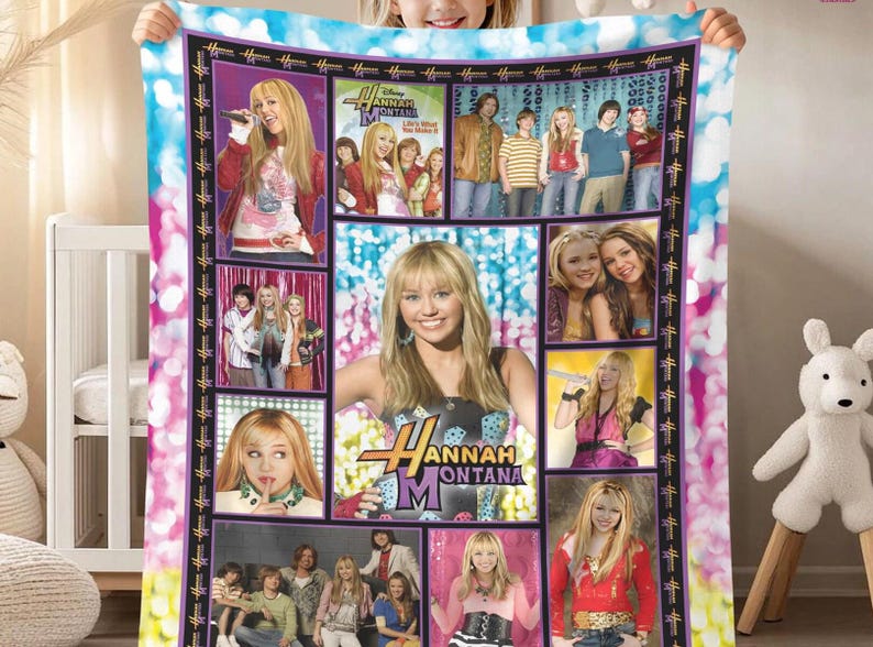 Hannah Montana Blanket, Disneyland Hannah Montana Blanket, Girls Trip Blanket, The Other Side of Me, WDW Blanket Gifts for Her image 1