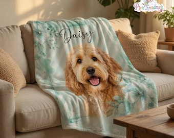 Personalized Dog Blanket With Name, Custom Photo Blanket For Dog, Custom Pet Photo Blanket, Personalized Dog Lover Gift, Gift For Pet