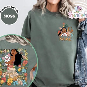 Custom Two-Sided Moana Shirt, Moana 2 Movie T-Shirt, Disneyland Moana Shirt, Princess Shirt, Moana Birthday Shirt, Family Vacation Shirt image 3
