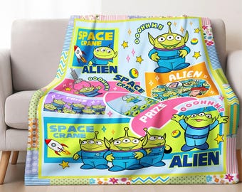 Toy Story Alien Blanket, Aliens Toy Story Pizza Planet Blanket, Woody Buzz Lightyear Jessie Toy Story, Blanket Gift For Xmas