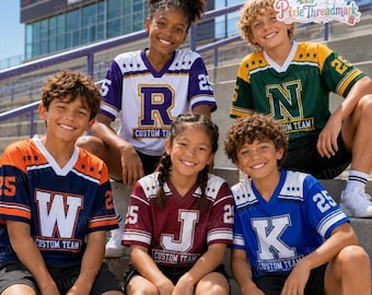 Custom Football Jersey, Personalized Name Number Team Shirt, Youth Game Day Sports Jersey, School Spirit Gift Women Kids Toddlers