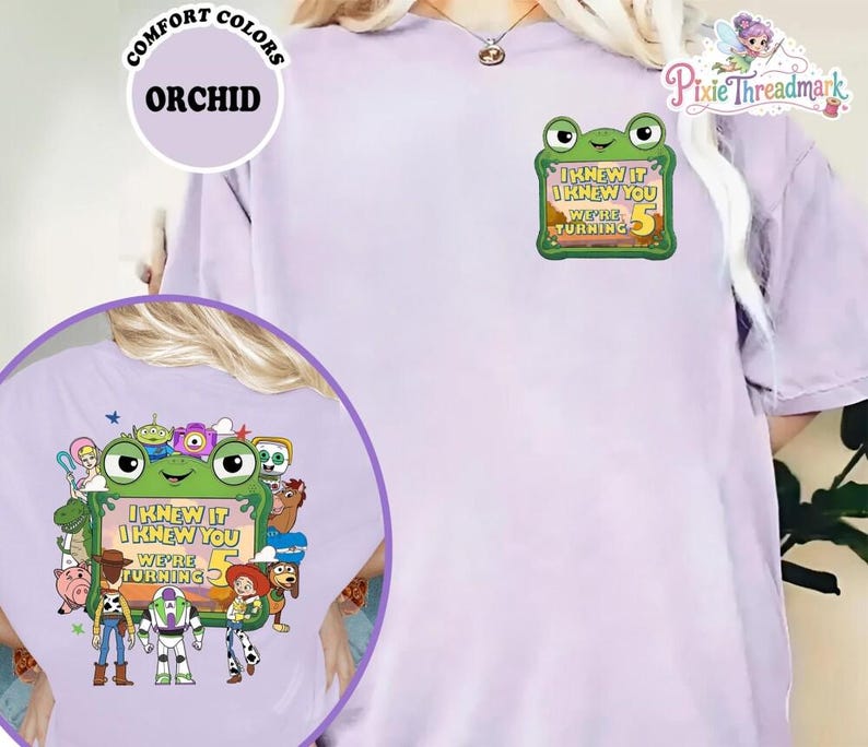 Personalized Toy Story Birthday Shirt, Retro Toy Story 5 Comfort Colors Shirt, Woody Buzz Jessie Tee, Toy Story DisneyFamily Trip Gift image 5