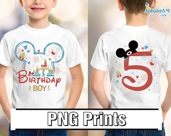 Personalized Mickey Head Birthday Boy PNG Design, Kids Disneyland Birthday, Family Birthday Matching Outfits, Custom Mickey Birthday File