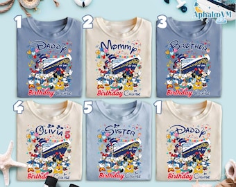Personalized Mickey and Friends Birthday Cruise Shirt, Birthday Cruise Crew Shirt, Custom Cruise Birthday Shirt, Birthday Party Shirt