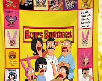 Bob's Burgers Fleece Blanket, Bob's Burgers Family Throw Blanket For Bed Couch Sofa, Christmas Gifts