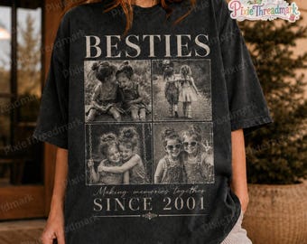 Camiseta personalizada con foto de tu mejor amiga, colores cómodos, regalo de amistad, regalo de cumpleaños para amiga, regalo de cumpleaños para amiga, camiseta con foto de mejores amigas